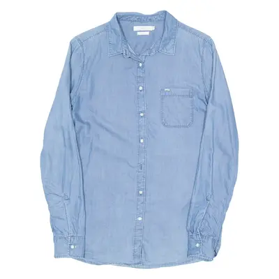 LEE Womens Plain Shirt Blue Long Sleeve S