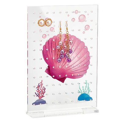 Rectangle Transparent Acrylic Earring Display Organizer Stands