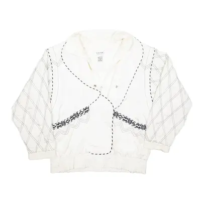 LAVON Shell Jacket White Nylon Crazy Pattern Womens M