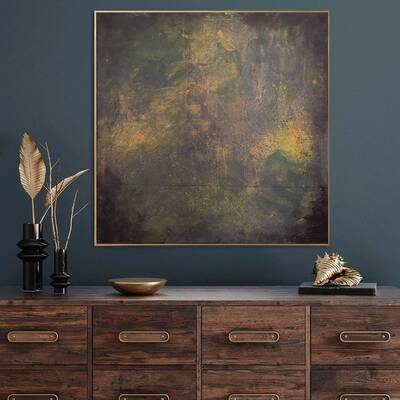 Abstract Green Painting On Canvas Colorful Modern Gold Texture Artwork Wall Art Oil Painting Decor | FOREST SPIRIT