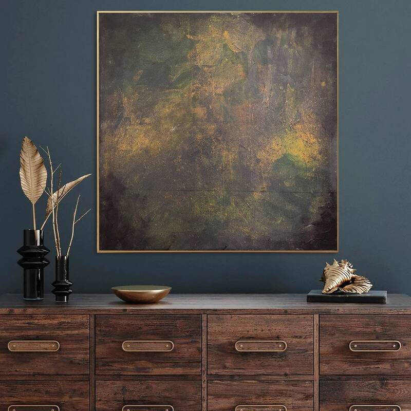 Abstract Green Painting On Canvas Colorful Modern Gold Texture Artwork Wall Art Oil Painting Decor | FOREST SPIRIT