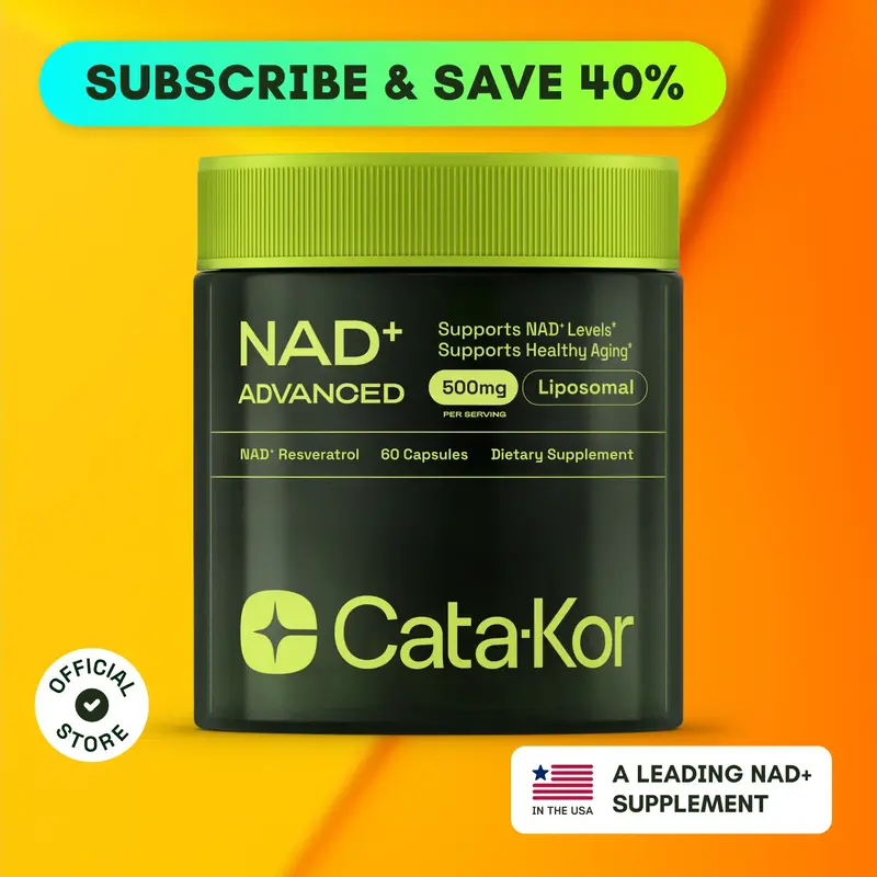 Cata-Kor NAD+ Advanced - NAD+ Supplement for Energy & Healthy Aging - 500mg per Serving - 60 Count (30 Day Supply) - Previous...