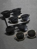 Men's Classic Style Black Glasses Set, Classic Shades, Trendy Casual Glasses for Everyday Use, Modern Fashion Cool Accessorie...