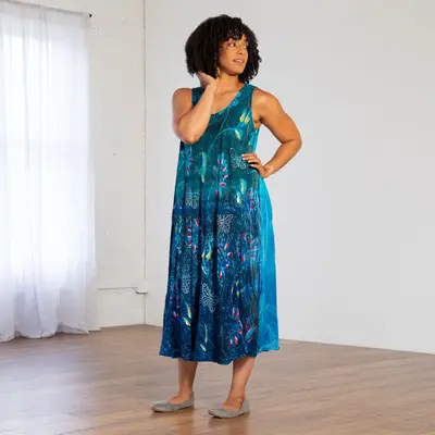 Morning Glory Sleeveless Long Dress - OSFM