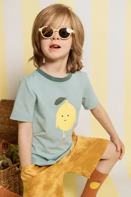 Organic cotton kid's T-shirt with Lemon | Size: 4-6 years