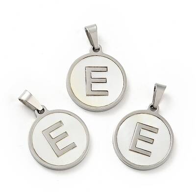 304 Stainless Steel with White Shell Pendants