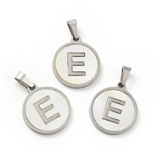 304 Stainless Steel with White Shell Pendants