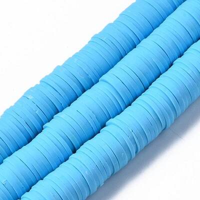 Flat Round Handmade Polymer Clay Beads