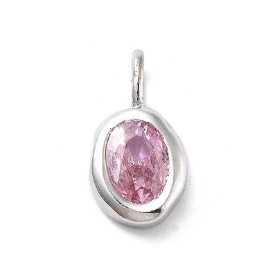 925 Sterling Silver Cubic Zirconia Oval Charms