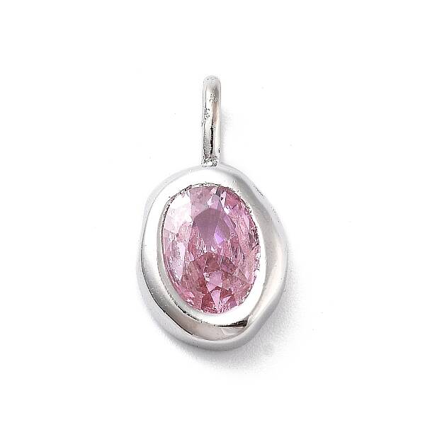 925 Sterling Silver Cubic Zirconia Oval Charms