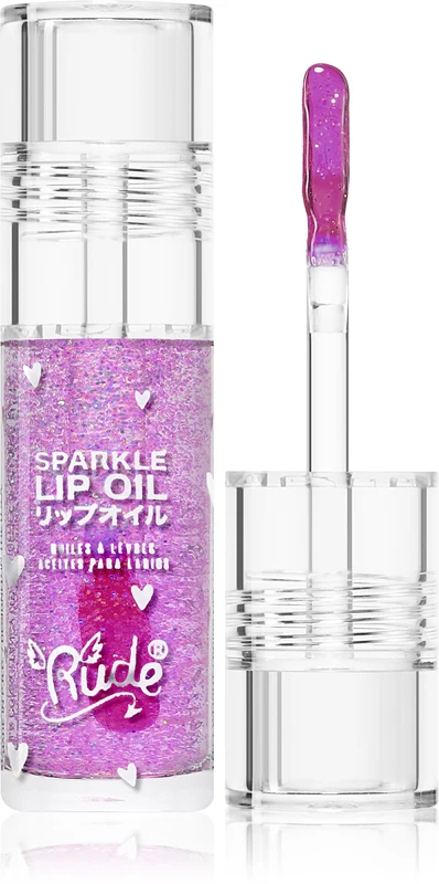 Rude Cosmetics Manga Collection Sparkle Lip Toning Oil Moisturizing Effect Grape Color 4 g