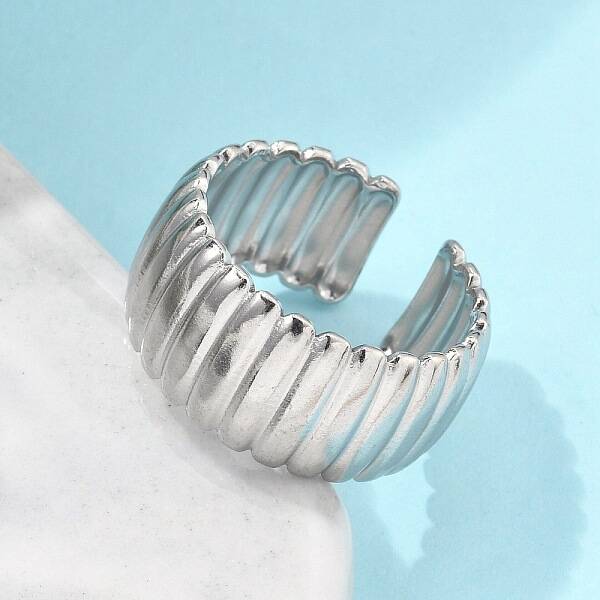 304 Stainless Steel Open Cuff Ring for Women