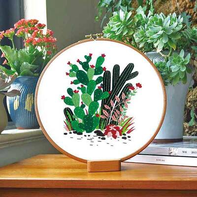 Cactus Pattern DIY Embroidery Starter Kits