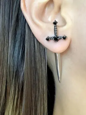 Women's Easter Street Sword Decor Alloy Earrings, Casual All-match Jewelry for Girls Gift, Simple Classic Fashion Accessories...