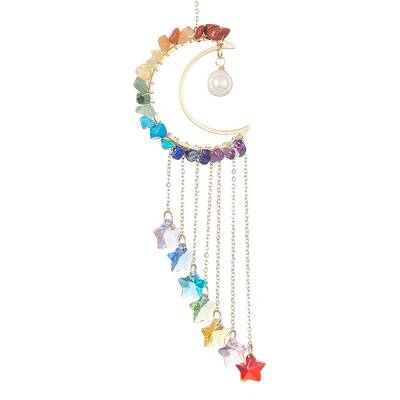Glass Star & Natural Pearl Pendant Decoration