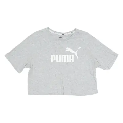 PUMA Cropped Womens T-Shirt Grey Crew Neck M