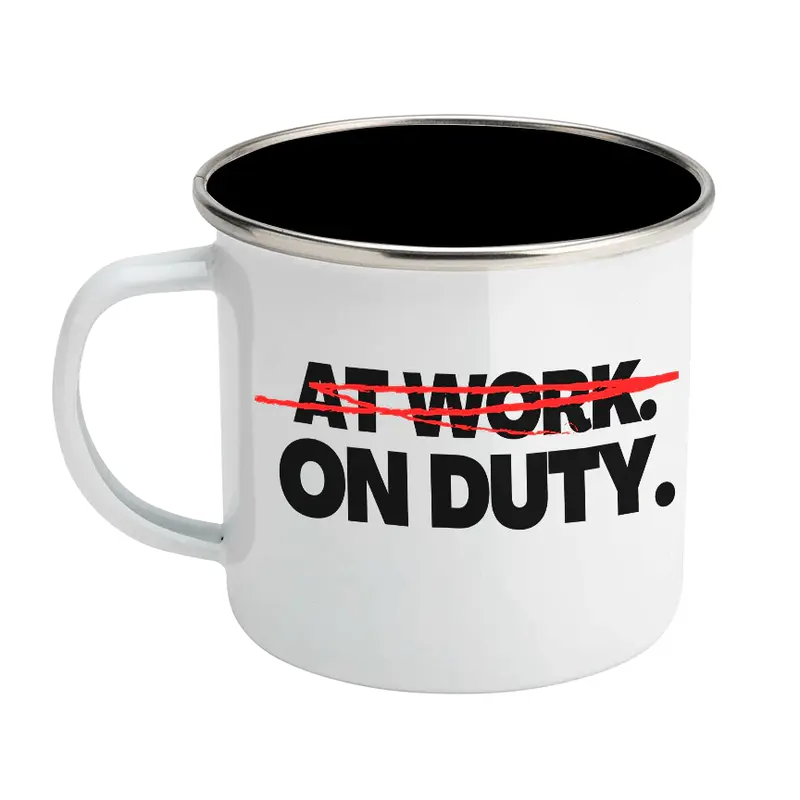 At WorkON DUTY Enamel Steel Mug 12 oz