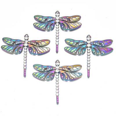 Rack Plating Rainbow Color Alloy Big Pendants