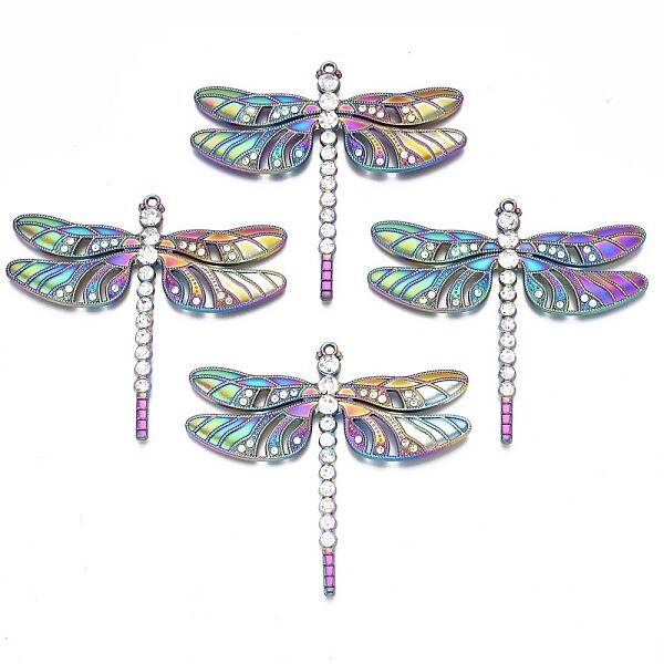Rack Plating Rainbow Color Alloy Big Pendants
