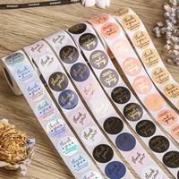 6 Rolls 3000 Thank You Stickers, 1 inch Holographic Thank You Stickers for Small Business, Self-Adhesive & Waterproof Sticker...