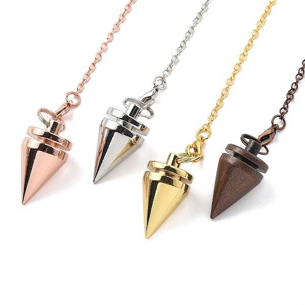 Brass Dowsing Pendulum Big Pointed Cone Pendants
