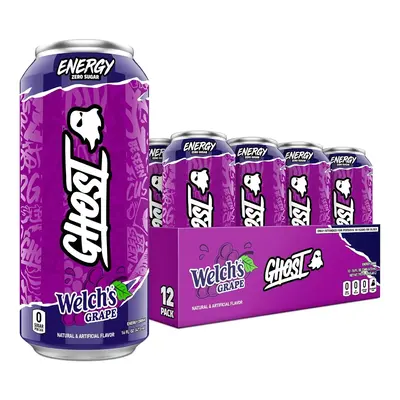 GHOST ENERGY DRINKS - 8.4 and 16oz Cans - Energy & Focus & No Artificial Colors - 200mg of Natural Caffeine, L-Carnitine & Ta...