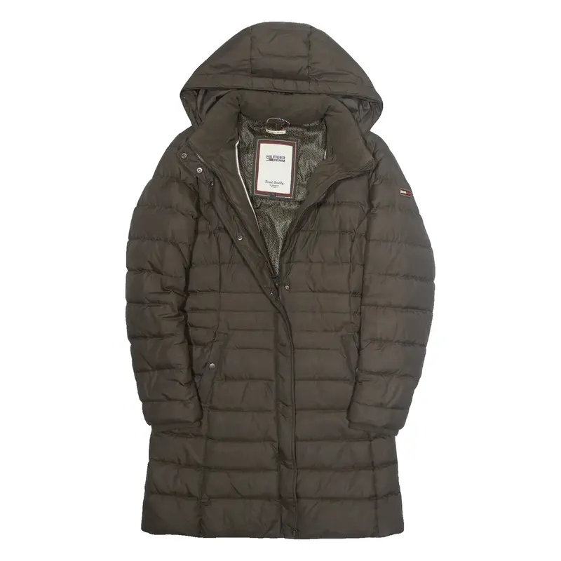 HILFIGER DENIM Womens Parka Coat Grey Hooded L