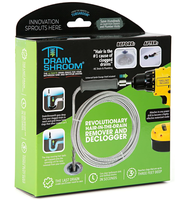 DrainShroom Revolutionary Tub and Sink Snake Auger Clog Remover for Bathroom Drains, 42 Inch, No Size, Stainless Rubber Batht...