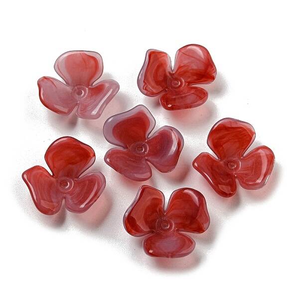 Two-tone Opaque Acrylic Bead Caps