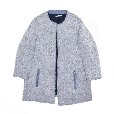 ESPIRIT Waffle Knit Overcoat Jacket Blue Womens M