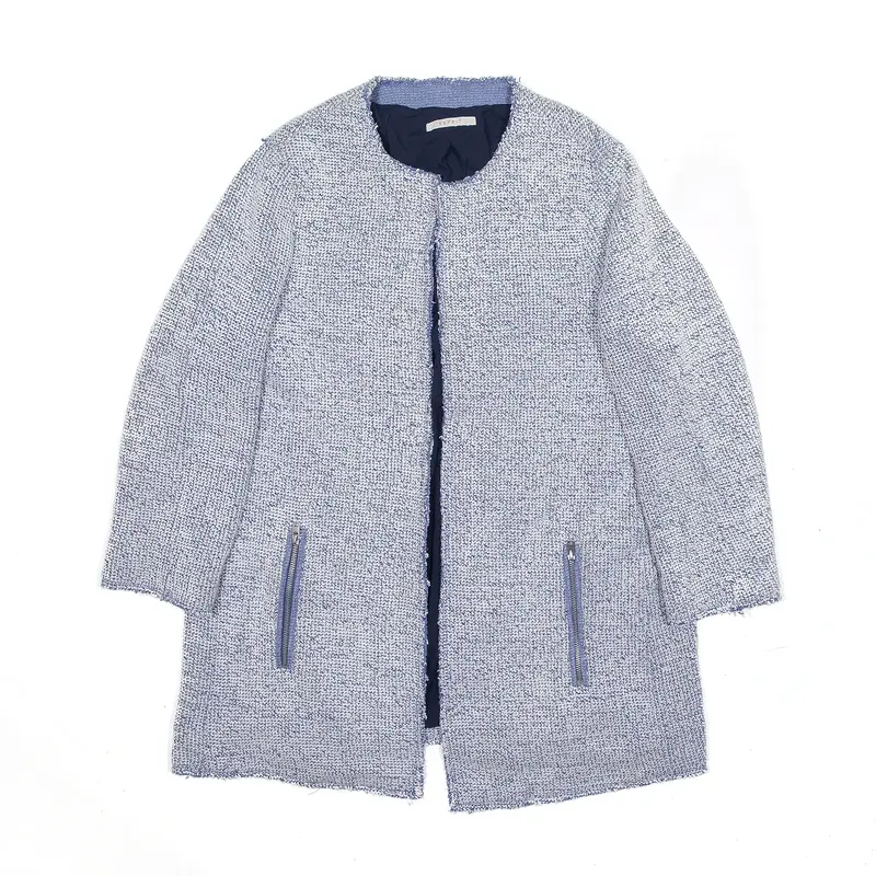 ESPIRIT Waffle Knit Overcoat Jacket Blue Womens M