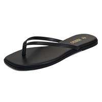 Flip Flops for Women Comfortable Square Toe Beach Sandals Slip On Leather Thong Flat Sandals Dressy Summer Casual Footwear Gi...