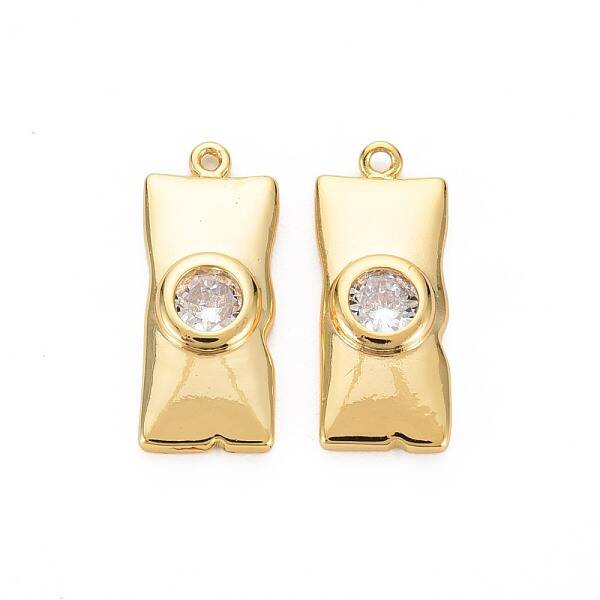 Brass Micro Pave Clear Cubic Zirconia Pendants