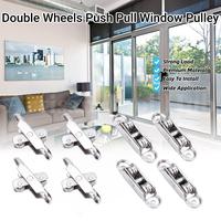 Double Wheels Push Pull Window Pulley with Screws, Wheel Roller Pulley with Slot, Showcase Window Roller, Mini Sliding Door R...