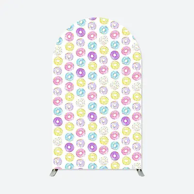 Aperturee Colorful Dounts Happy Birthday Party Arch Backdrop | Circle Arch Backdrop Diy | Wedding Arch Backdrop | Round Arch ...