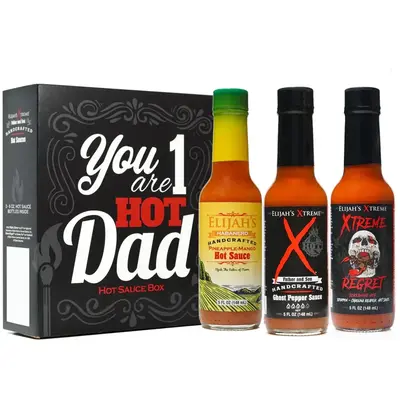 Elijah's Xtreme #1 Hot Dad Hot Sauce Variety Pack: Pineapple-Mango Habanero, Ghost Pepper Sauce and Xtreme Regret Hot Sauces,...