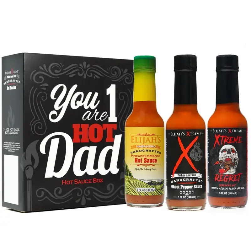 Elijah's Xtreme #1 Hot Dad Hot Sauce Variety Pack: Pineapple-Mango Habanero, Ghost Pepper Sauce and Xtreme Regret Hot Sauces,...