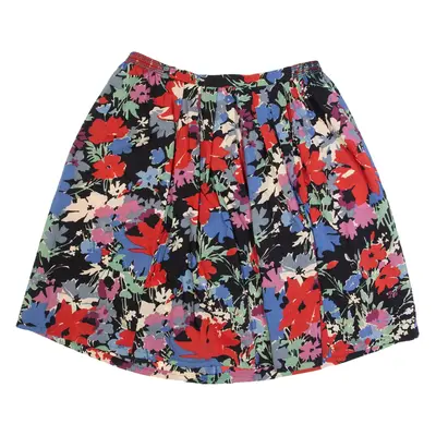 LIBERTY Womens A-Line Skirt Black Knee Length Floral L