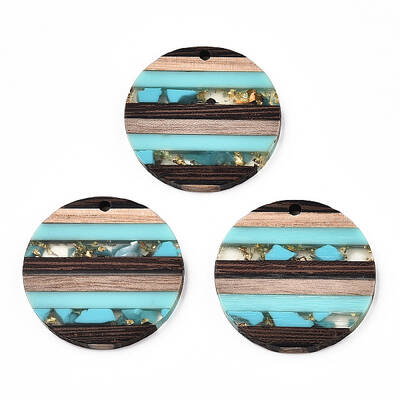 Transparent Resin & Walnut Wood Pendants