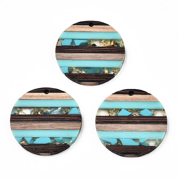 Transparent Resin & Walnut Wood Pendants