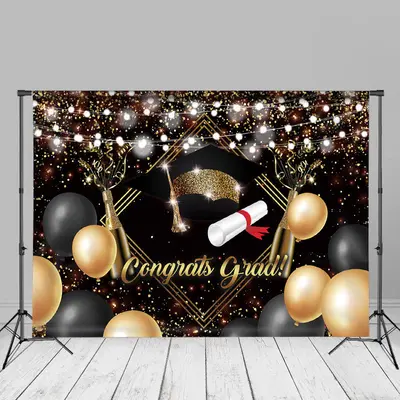 Light Gold Balloon Glitter Grad Photography Backdrop - Aperturee