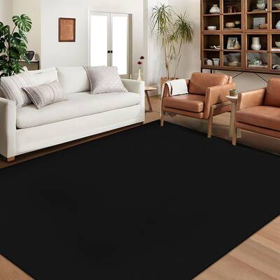 Garvee Modern Black Area Rug 8x10 Washable Rug for Living Room Solid Textured Accent Rug Bedroom Rug Non Slip Carpet Non Shed...