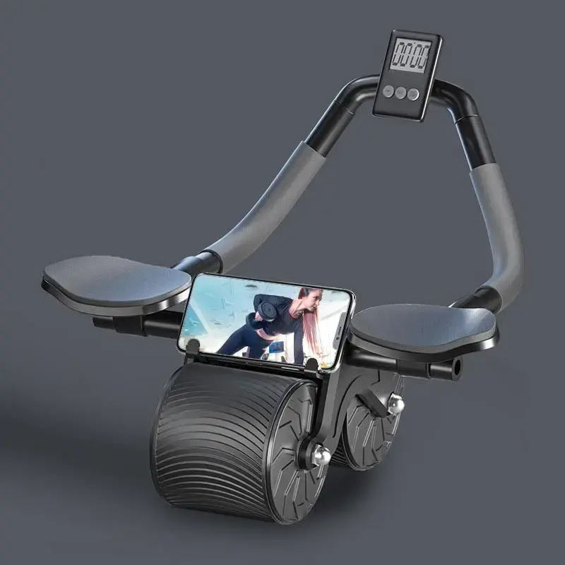 Automatic Rebound Abdominal Roller, Portable Abdominal Muscle Training Equipment, Ab Roller Wheel with Phone Holder, Househol...