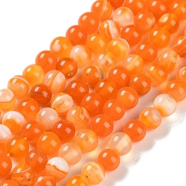 Natural Striped Agate/Banded Agate Beads Strands