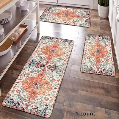 Vintage Style Non-slip Floor Mat, Home Decor Carpet, Decorative Area Rug for Home Living Room Bedroom Kitchen, Room Decor