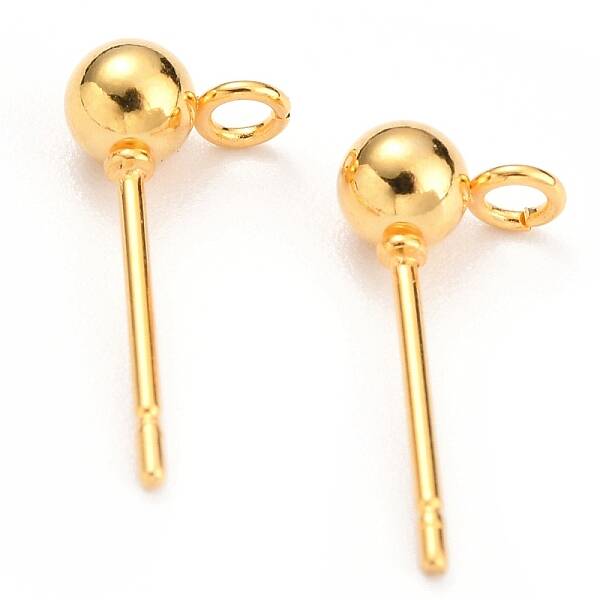 304 Stainless Steel Ball Stud Earring Findings