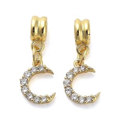 Rack Plating Brass Micro Pave Cubic Zirconia Charms