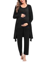 SWOMOG Maternity Nursing Robe Set 3 PCS Postpartum Breastfeeding Pajamas Hospital Pregnancy Pjs Double Layer Lounge Set Mom G...