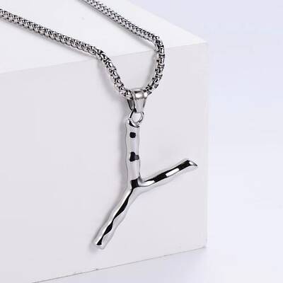 3Pcs Stainless Steel Textured Letter Pendant Box Chain Necklaces
