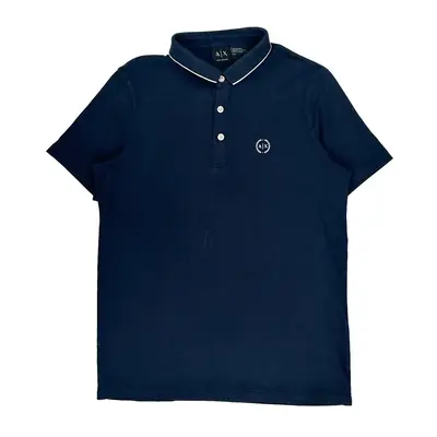 Armani Exchange Polo Shirt - Large Navy Cotton